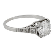 Art Deco GIA 1.07 carat diamond platinum engagement ring