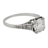 Art Deco GIA 1.07 carat diamond platinum engagement ring