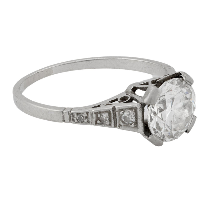 Art Deco GIA 1.07 carat diamond platinum engagement ring