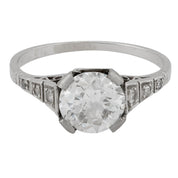 Art Deco GIA 1.07 carat diamond platinum engagement ring