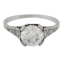 Art Deco GIA 1.07 carat diamond platinum engagement ring