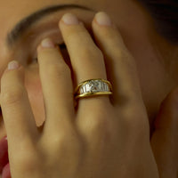 Vintage GIA 1.73 carat old mine cut diamond 18k gold ring