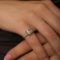 Modern GIA 3.00 carat diamond Art Deco style engagement ring