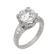 Modern GIA 3.00 carat diamond Art Deco style engagement ring