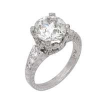 Modern GIA 3.00 carat diamond Art Deco style engagement ring