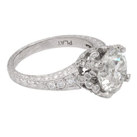 Modern GIA 3.00 carat diamond Art Deco style engagement ring