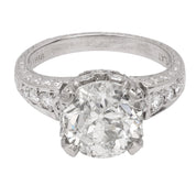 Modern GIA 3.00 carat diamond Art Deco style engagement ring