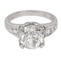 Modern GIA 3.00 carat diamond Art Deco style engagement ring