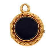 Victorian French onyx 18k yellow gold locket pendant