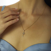 Victorian old cut diamond pearl 18k yellow gold enamel necklace