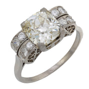 Art Deco GIA 2.37 carat diamond platinum engagement ring