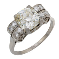 Art Deco GIA 2.37 carat diamond platinum engagement ring