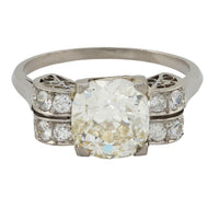 Art Deco GIA 2.37 carat diamond platinum engagement ring