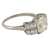 Art Deco GIA 2.37 carat diamond platinum engagement ring