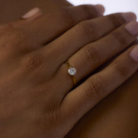 Victorian diamond 14k yellow gold solitaire engagement ring