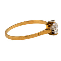 Victorian diamond 14k yellow gold solitaire engagement ring