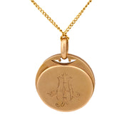 Victorian ruby 14k yellow and rose gold locket pendant necklace
