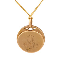 Victorian ruby 14k yellow and rose gold locket pendant necklace