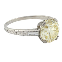 Art Deco GIA 2.63 carat diamond platinum engagement ring