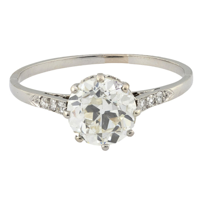 Art Deco GIA 1.81 carat diamond platinum engagement ring