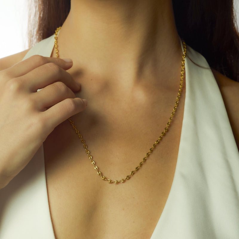 Vintage 14k yellow gold mariners chain necklace
