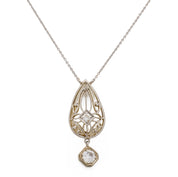 Victorian diamond 14k yellow gold necklace