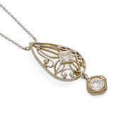 Victorian diamond 14k yellow gold necklace