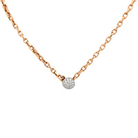 Vintage Italian diamond platinum 14k rose gold circular pendant necklace