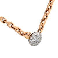 Vintage Italian diamond platinum 14k rose gold circular pendant necklace