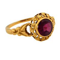 Victorian French garnet 18k yellow gold ring