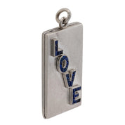 Mid Century sapphire platinum "Love" locket