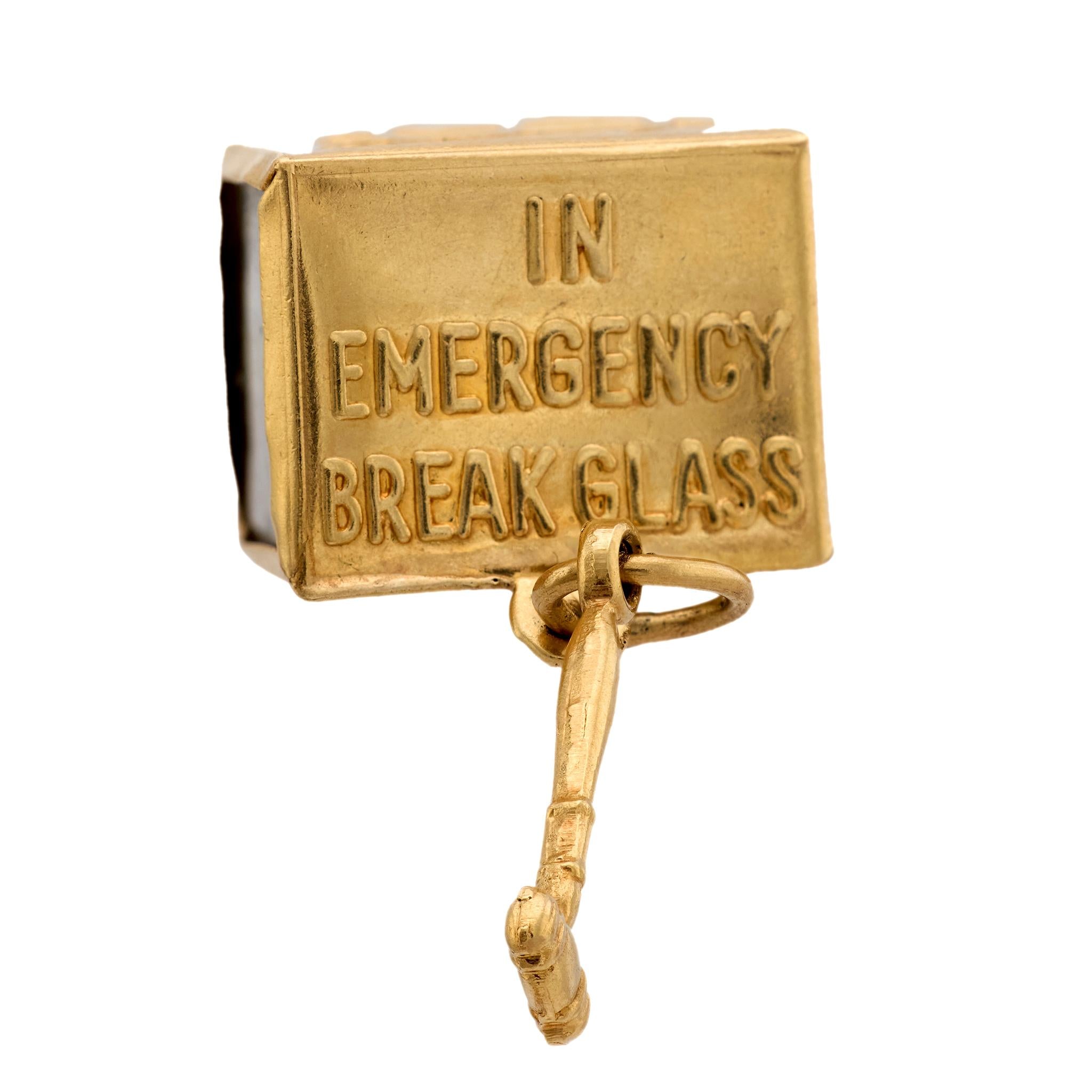 Mid Century 14k yellow gold Mad Money charm pendant