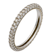Vintage De Beers diamond 18k white gold pave band