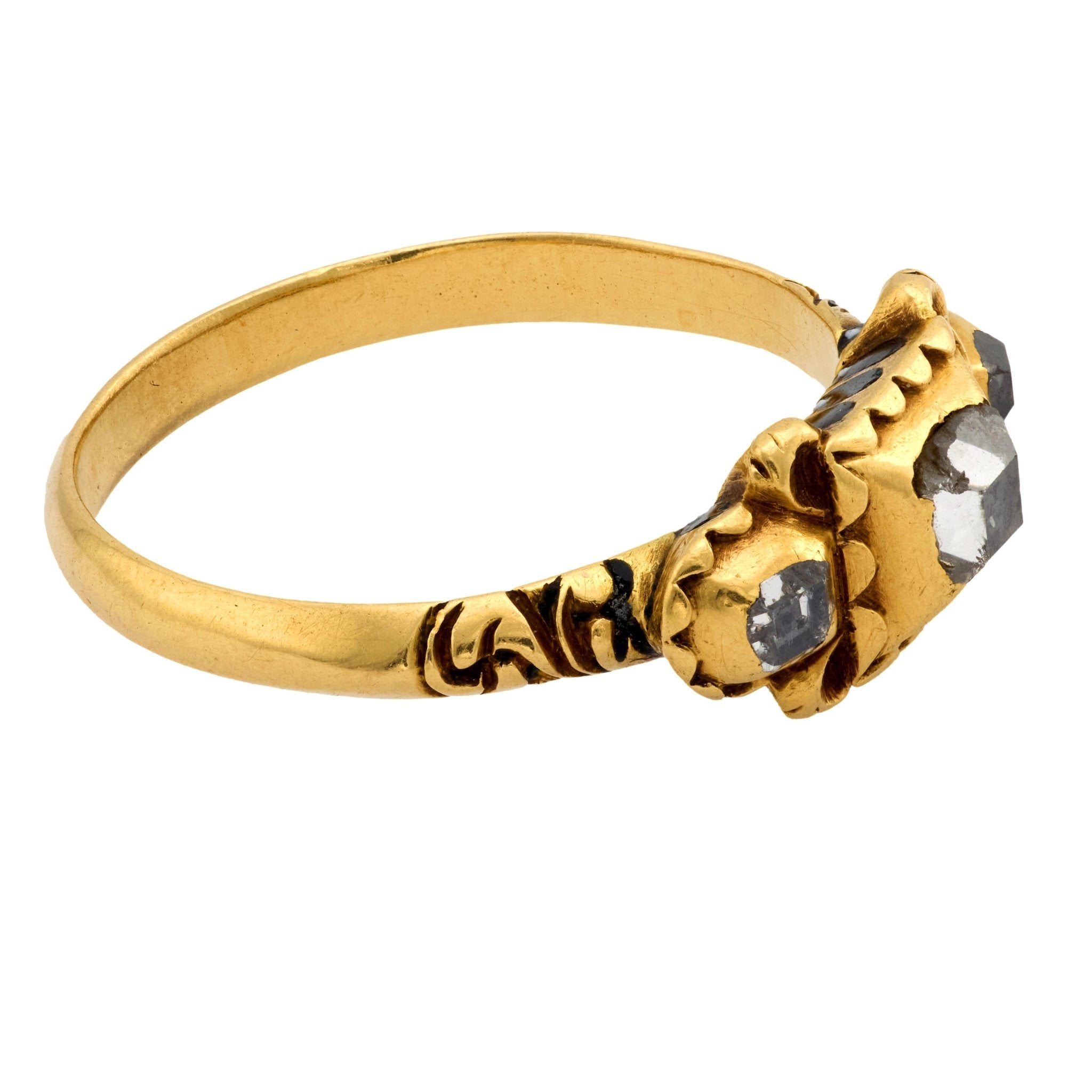 19th Century diamond 18k yellow gold ring