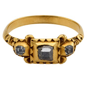 19th Century diamond 18k yellow gold ring