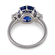 French AGL 4.17 carat Burma no heat sapphire diamond platinum ring