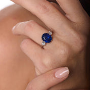 French AGL 4.17 carat Burma no heat sapphire diamond platinum ring