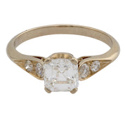 GIA 1.03 carat Asscher cut diamond 18k white gold engagement ring