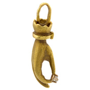 Mid Century diamond 18k yellow gold hand pendant