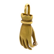 Mid Century diamond 18k yellow gold hand pendant