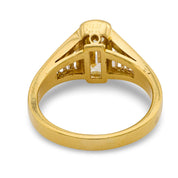 GIA 1.51 carat elongated cushion diamond 18k yellow gold engagement ring