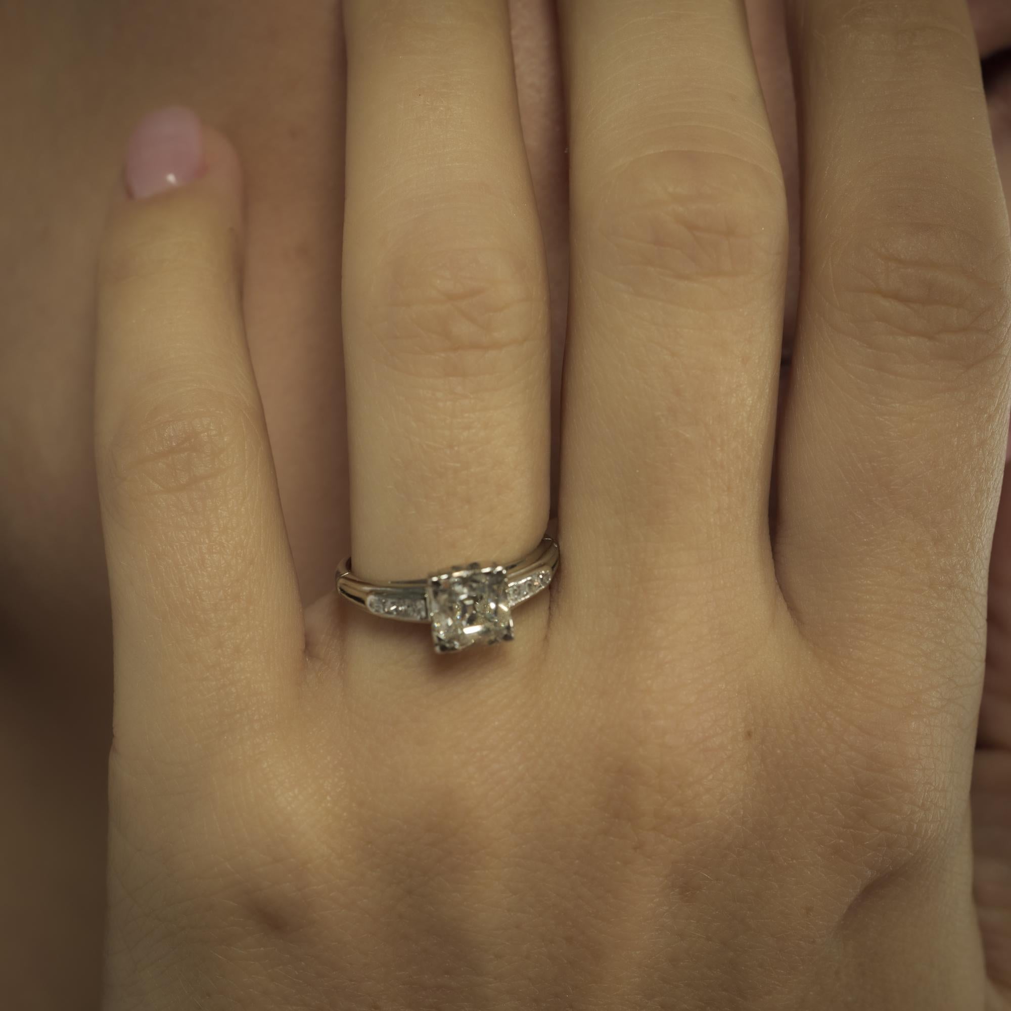 Art Deco GIA 1.52 carat old mine cut diamond platinum engagement ring