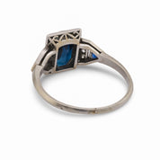 French Art Deco GIA 1.65 carat no heat sapphire diamond platinum ring