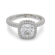Vintage GIA De Beers 2.06 carat old mine cut diamond platinum engagement ring