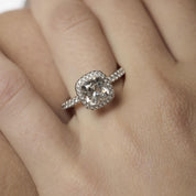 Vintage GIA De Beers 2.06 carat old mine cut diamond platinum engagement ring