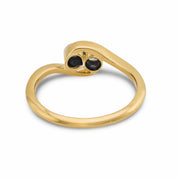 Victorian .20 carat old European cut diamond 18k yellow gold two stone ring