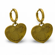 Barry Kronen diamond 18k yellow gold dragonfly heart earrings