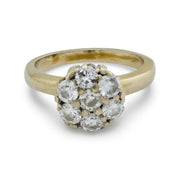 Vintage diamond 14k yellow gold cluster ring