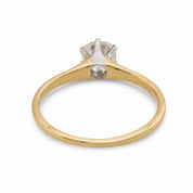 Victorian .54 carat old mine cut diamond 14k yellow gold engagement ring