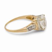 Retro GIA 1.58 carat diamond 14k yellow gold engagement ring